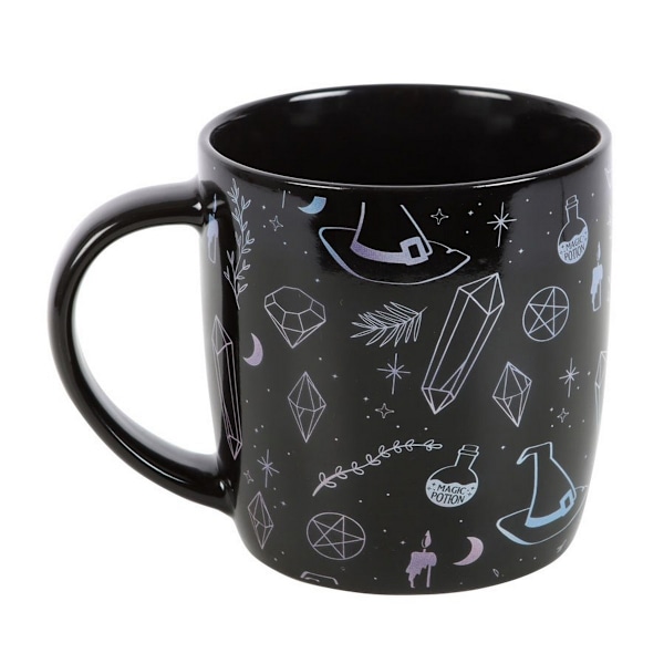 Something Different Crystal Witch Tryckt Mug En Storlek Svart/Blå Black/Blue/Purple One Size