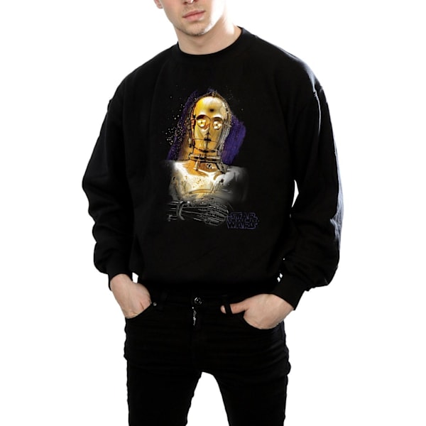 Star Wars The Last Jedi C-3PO Borstad Sweatshirt M Svart Black M