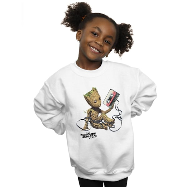 Marvel Girls Guardians Of The Galaxy Groot Tape Sweatshirt 7-8 White 7-8 Years