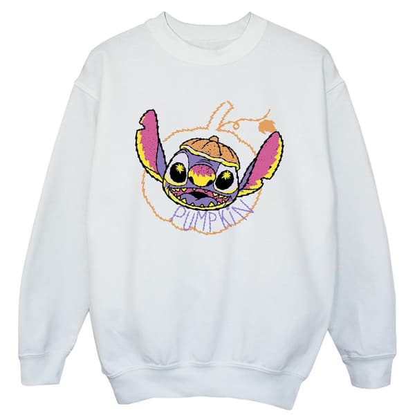 Lilo & Stitch Flicktröja med pumpahuvud 3-4 år Vit White 3-4 Years