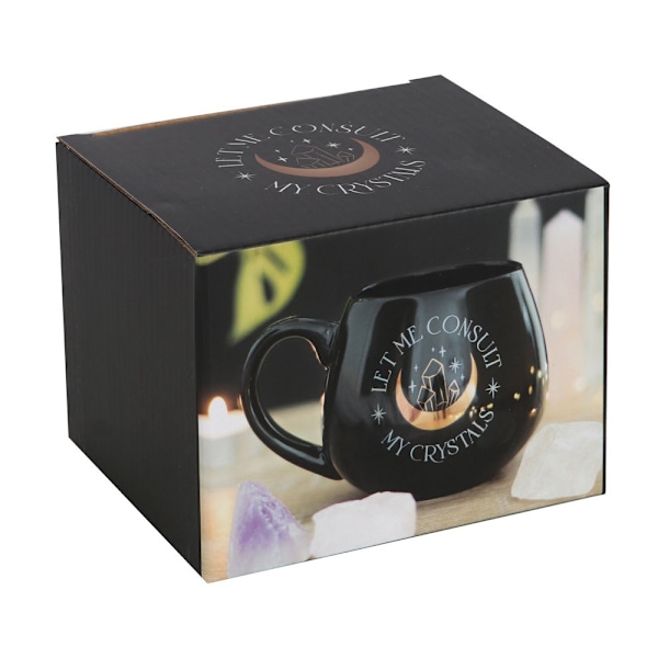 Något annorlunda Låt mig rådfråga mina kristaller Rund mugg En storlek Black One Size