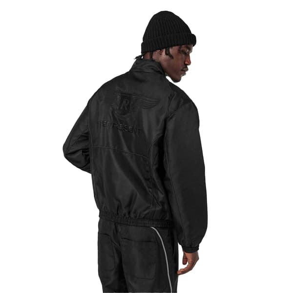 Represent Bomberjacka för män med ribbad krage S Svart Black S