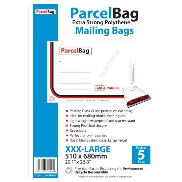 Impact Mailing Bag (5-pack) 510mm x 680mm Vit/Blå White/Blue 510mm x 680mm