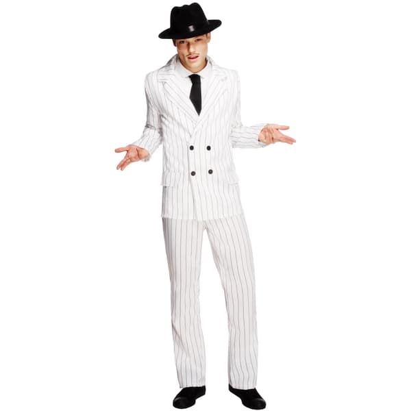 Fever Herr Gangster Kostymset S Vit White S