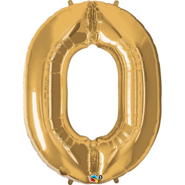 Qualatex 34 tum metalliska nummerballonger 2 guld Gold 2