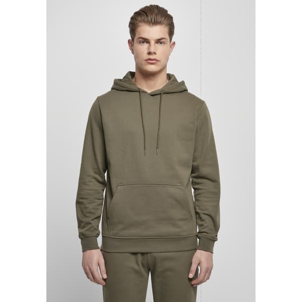 Build Your Brand Basic Hoodie för män L Oliv Olive L