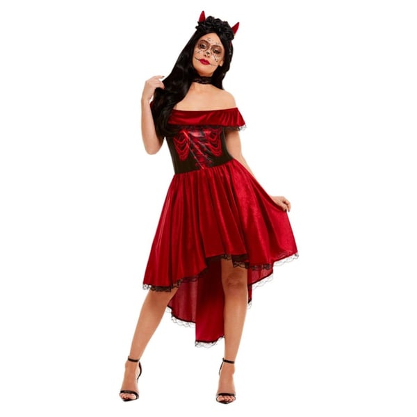 Smiffys Dam/Dam Devil Day Of The Dead Kostymset 4 UK - Red 4 UK - 6 UK