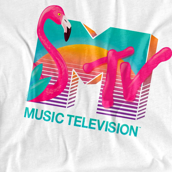 MTV Herr Vibrant Flamingo Sunset T-Shirt 3XL Vit White 3XL