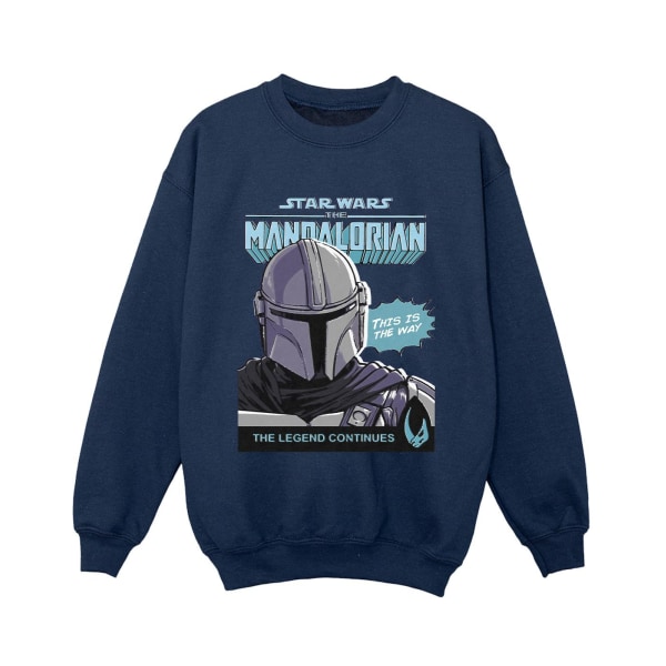 Star Wars The Mandalorian Boys Mando Comic Cover Sweatshirt 3-4 Navy Blue 3-4 Years