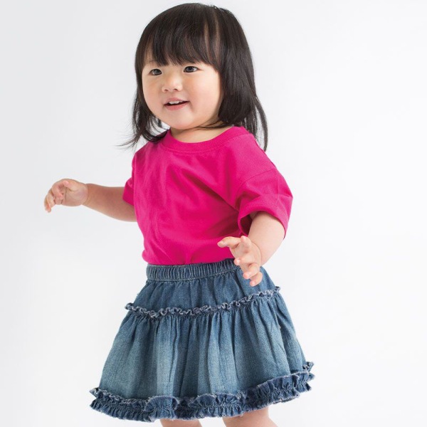 Larkwood Baby/Childrens Crew Neck T-Shirt / Skolkläder 24-36 Fu Fuchsia 24-36