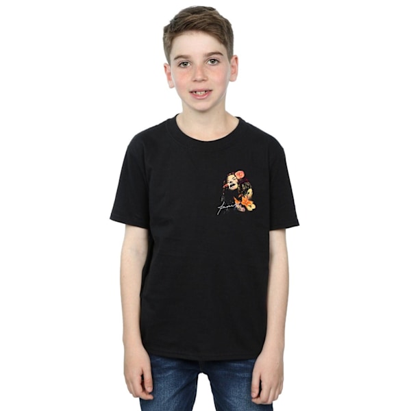 Janis Joplin Boys Floral Faux Pocket T-Shirt 7-8 år Svart Black 7-8 Years