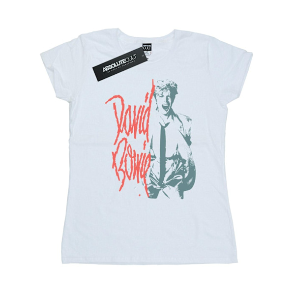 David Bowie Dam T-shirt i bomull med tryck, vit, storlek XL White XL