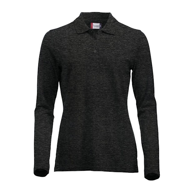 Clique Dam/Kvinnor Klassisk Marion Melange Långärmad Polo S Anthracite XS