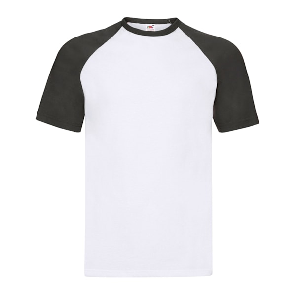 Fruit of the Loom Unisex Adult Contrast Panel Baseball T-Shirt White/Black L