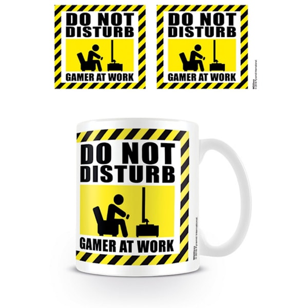 Gamer At Work Stör Ej Mugg En Storlek Vit/Gul/Svart White/Yellow/Black One Size