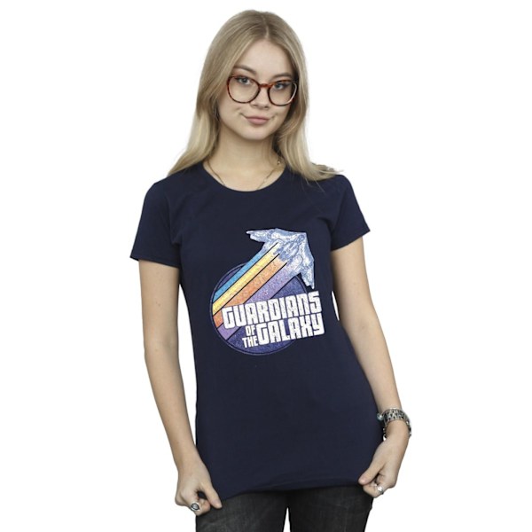 Guardians Of The Galaxy Dam/Kvinnor Badge Rocket Bomull T-shirt Navy Blue M