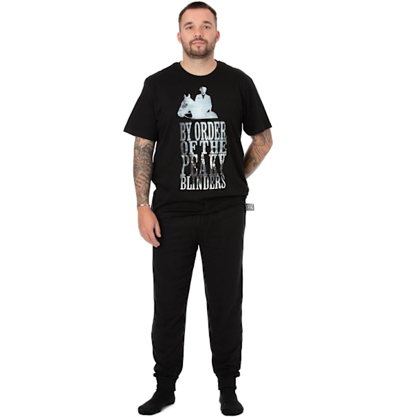 Peaky Blinders herr By Order lång pyjamas set S svart Black S