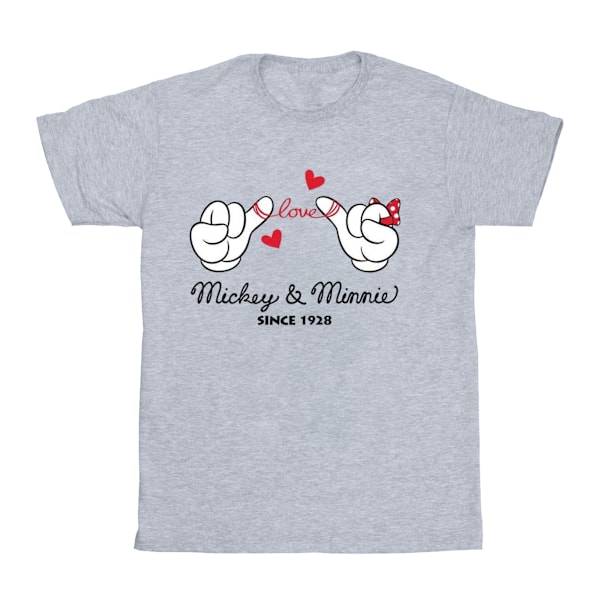 Disney Herr Mickey Mouse Love Hands T-shirt XL Sports Grey Sports Grey XL