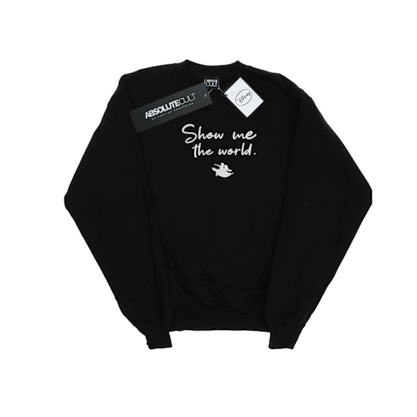 Disney Girls Aladdin Show Me The World Sweatshirt 7-8 År Svart Black 7-8 Years