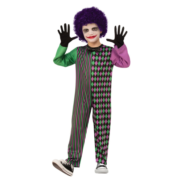 Bristol Novelty Barn/Barn Clown Pojke Kostym M Lila/Grön Purple/Green M