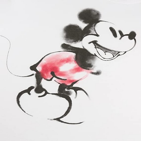 Disney Mickey Mouse akvarell T-shirt för damer/damer XL Vit White XL