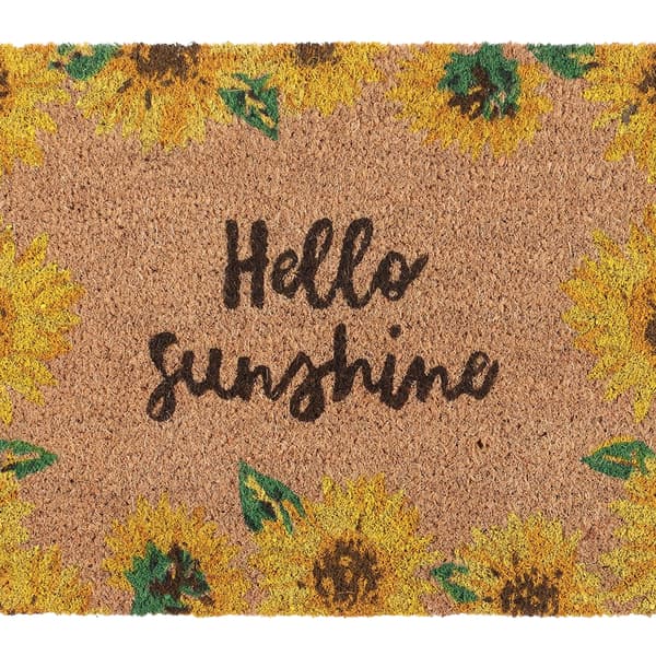 Something Different Hello Sunshine Dörrmatta med Solrosor, One Size Yellow/Brown One Size
