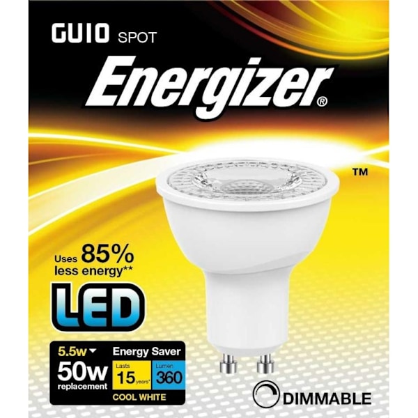 Energizer LED GU10 5,5w Ljuskälla Cap 360lm 4000k Dimbar En Storlek White One Size