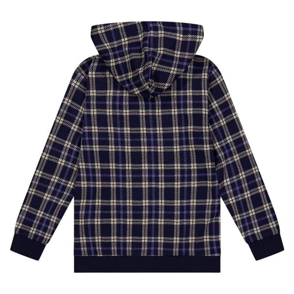 Lilly & Sid Barn/Barn Rutig Hoodie 4-5 År Marinblå Navy 4-5 Years