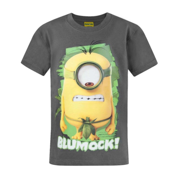 Minions officiella Blumock T-shirt för barn/barn 9-11 år Char Charcoal 9-11 Years