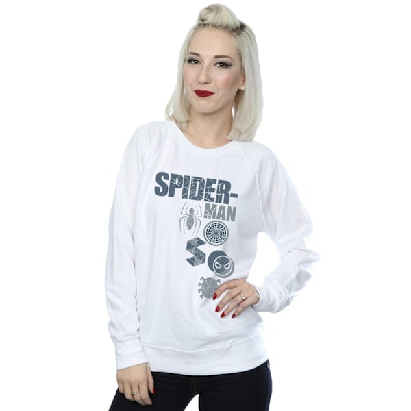 Marvel Dam/Kvinnor Spider-Man Badges Sweatshirt L Vit White L