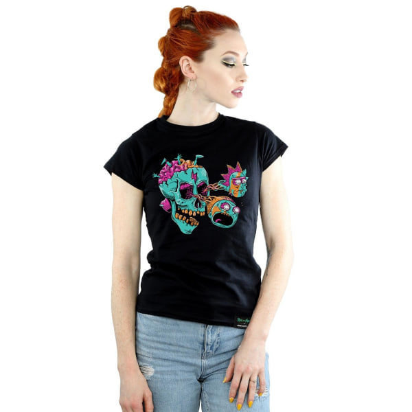 Rick And Morty Dam/Dam Eyeball Skull T-shirt i bomull S Bla Black S