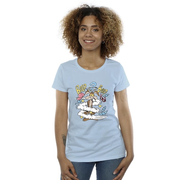 Looney Tunes Dam T-shirt i bomull för kvinnor/damer, Coyote Daze, M, babyblå Baby Blue M