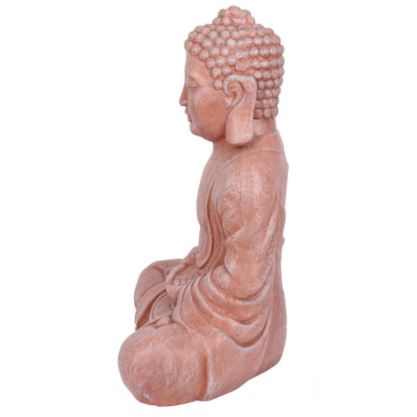 Något annat Buddha Terracotta Effect Garden Statue One Terracotta One Size