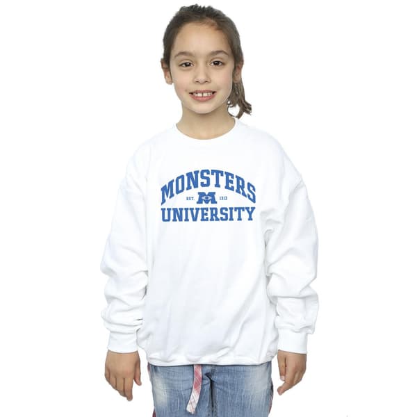 Disney Flickor Monsters University Logotyp Tröja 12-13 År Vit White 12-13 Years
