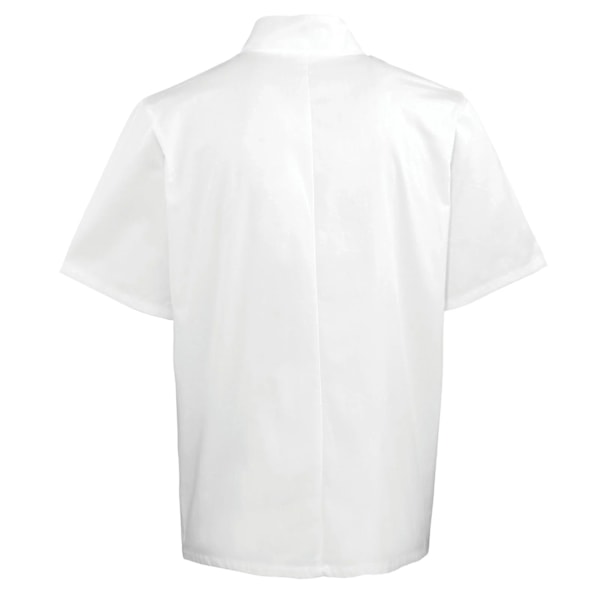 Premier Unisex Studded Front Short Sleeve Chefs Jacket (2-pack) White XS