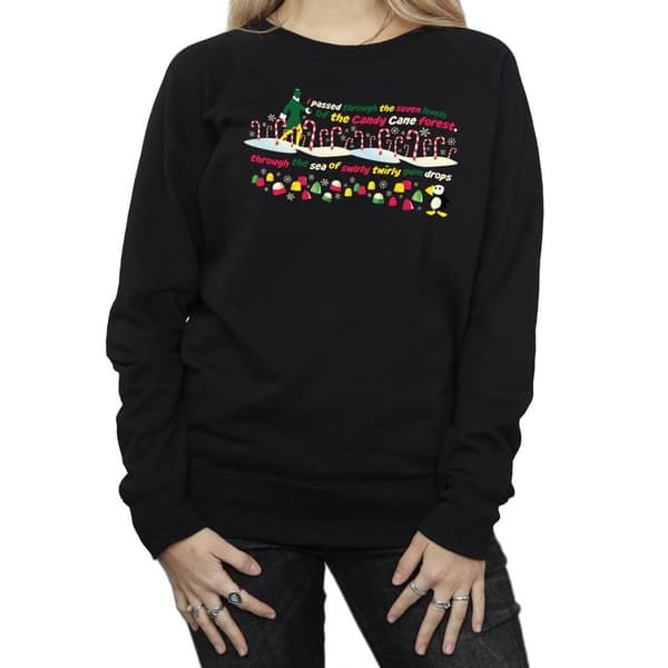 Elf Dam/Damer Candy Cane Forest Sweatshirt L Svart Black L