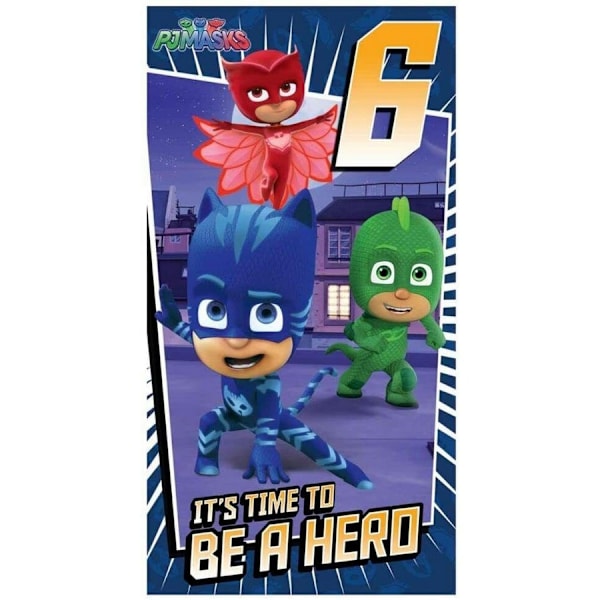 PJ Masks It´s Time To Be A Hero 6th Birthday Greetings Card One Multicoloured One Size
