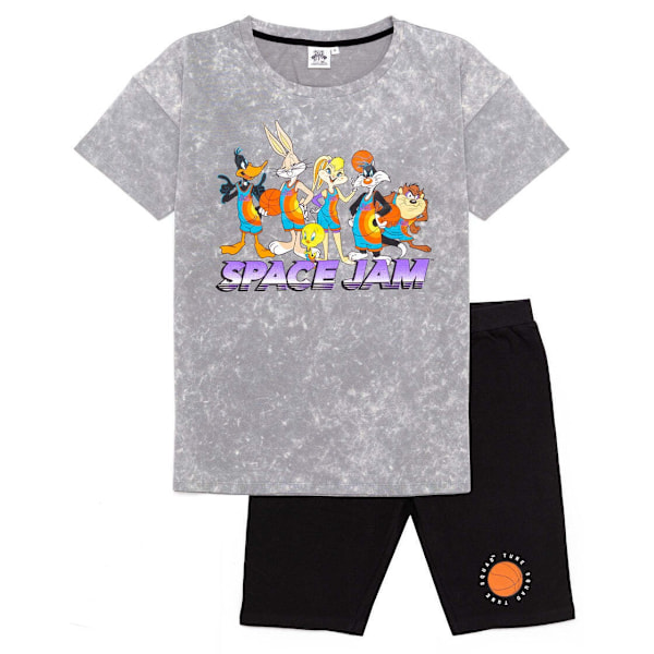 Space Jam Dam/Kvinnor T-Shirt & Shorts Set XL Grå/Svart Grey/Black XL