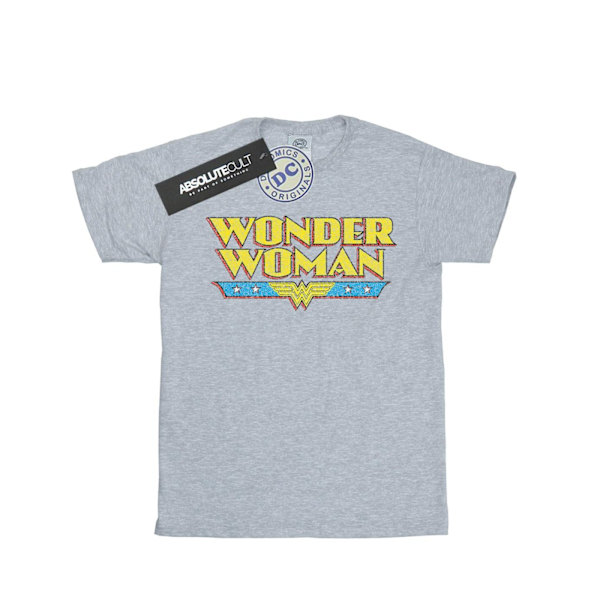 DC Comics Girls Wonder Woman Crackle Logo Bomull T-shirt 9-11 år Sports Grey 9-11 Years