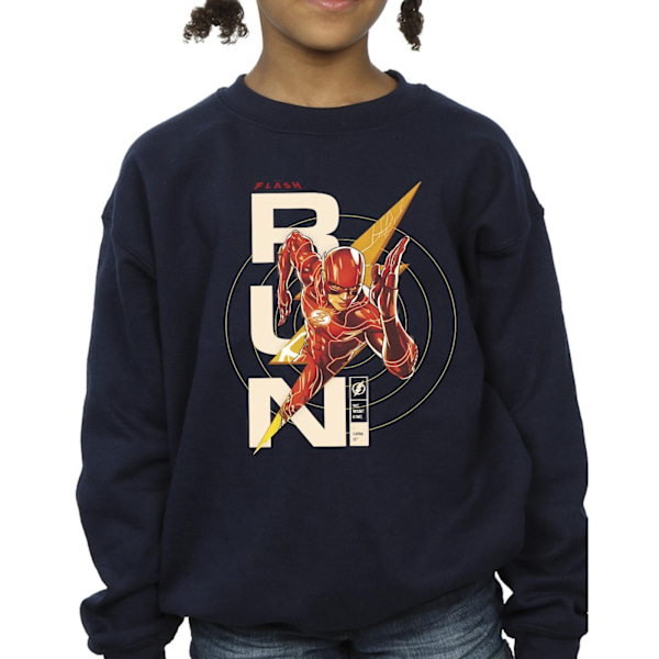 DC Comics Girls The Flash Run Sweatshirt 7-8 år Marinblå Navy Blue 7-8 Years