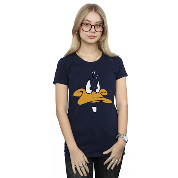 Looney Tunes Dam/Dam T-shirt i bomull med Daffy Duck, marinblå, storlek M Navy Blue M