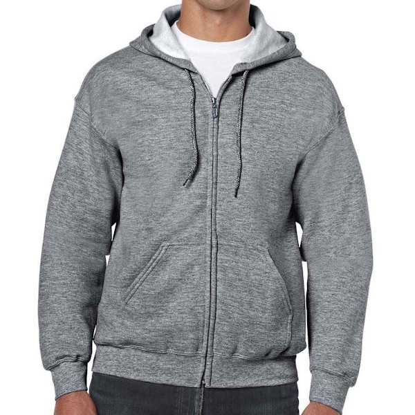 Gildan Mens Heavy Blend Full Zip Hoodie M Graphite Heather Graphite Heather M