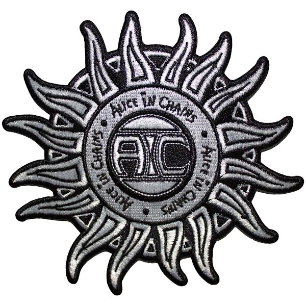 Alice In Chains Logo Sun Strykapplikation One Size Svart/Vit Black/White One Size