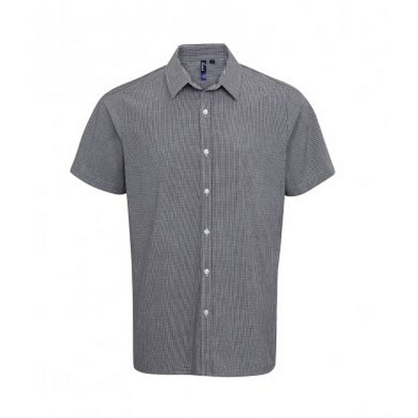 Premier Herr Gingham Kortärmad Skjorta S Marinblå/Vit Navy/White S