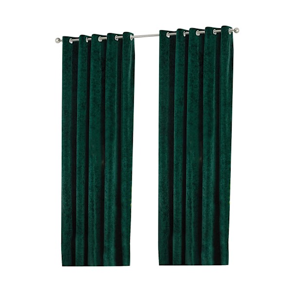 Paoletti Verona Crushed Velvet Öglettgardiner 90in x 90in Smaragd Emerald Green 90in x 90in