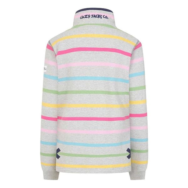 Lazy Jacks Randig Tröja med Knapphals för Dam Multicoloured 8 UK