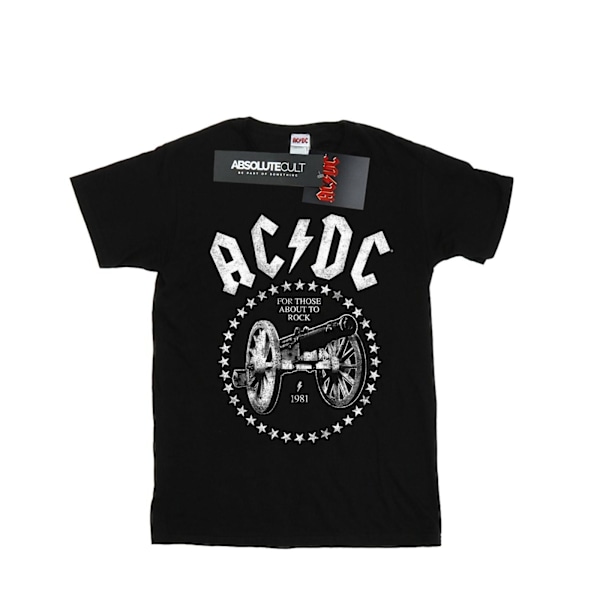AC/DC Dam/Kvinnor Vi Saluterar Dig Cannon Bomull Pojkvän T-Shi Black 3XL