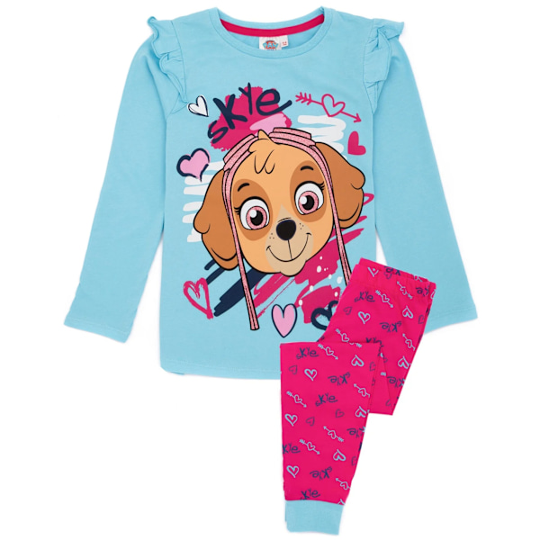 Paw Patrol Flickor Pyjamas med Lång Ärm 6-7 År Blå/Rosa Blue/Pink 6-7 Years