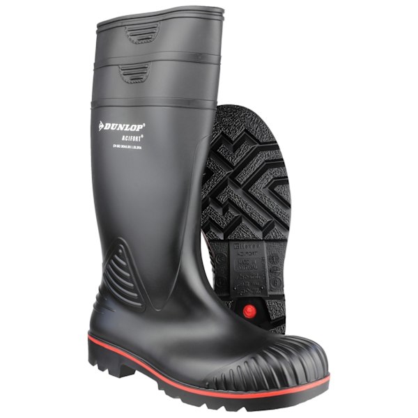 Dunlop Acifort Unisex Heavy Duty Full Safety Wellington Boots A Black 44 EUR