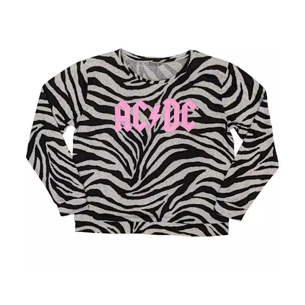 AC/DC Dam/Dam Zebra Print Logo Lång Pyjamas Set XL Svart/Vit Black/White XL